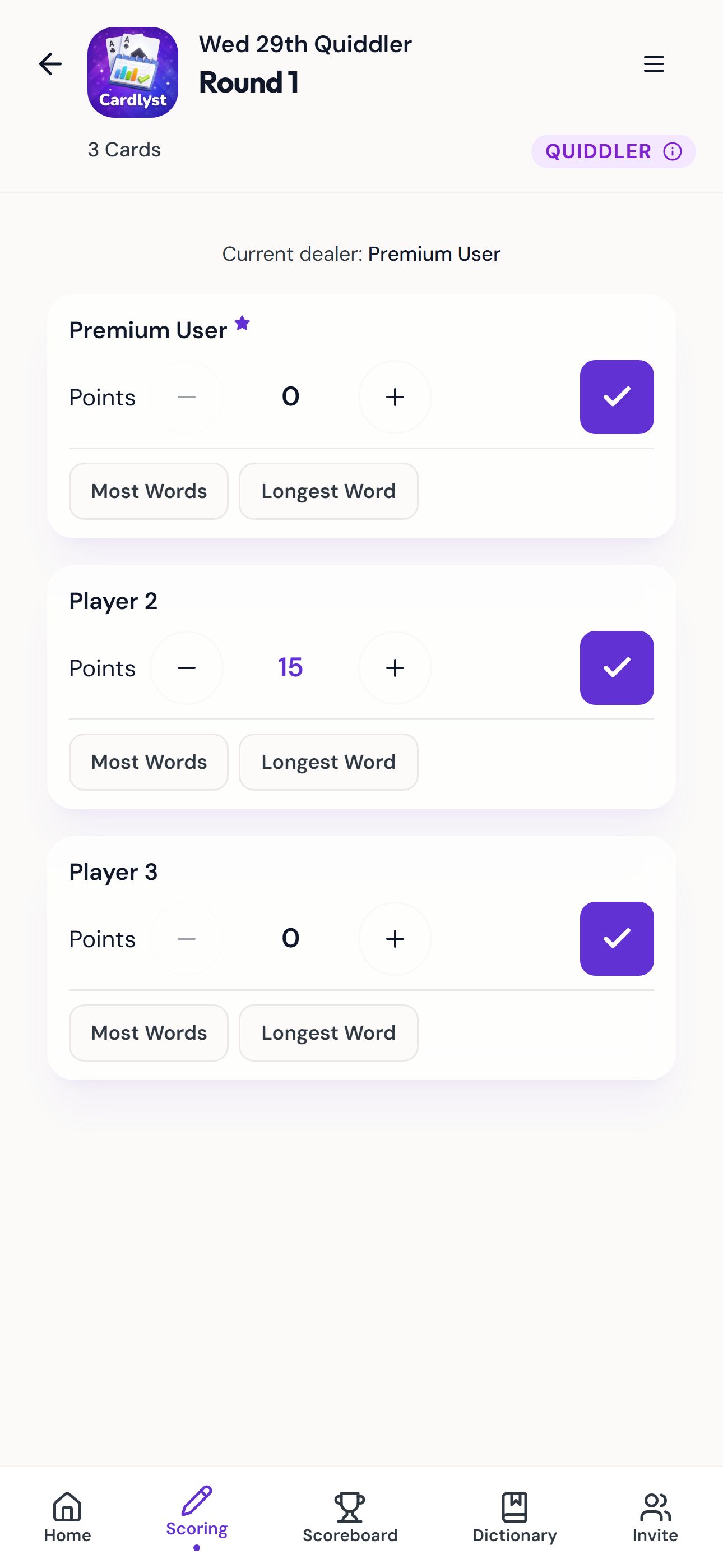 Scoring